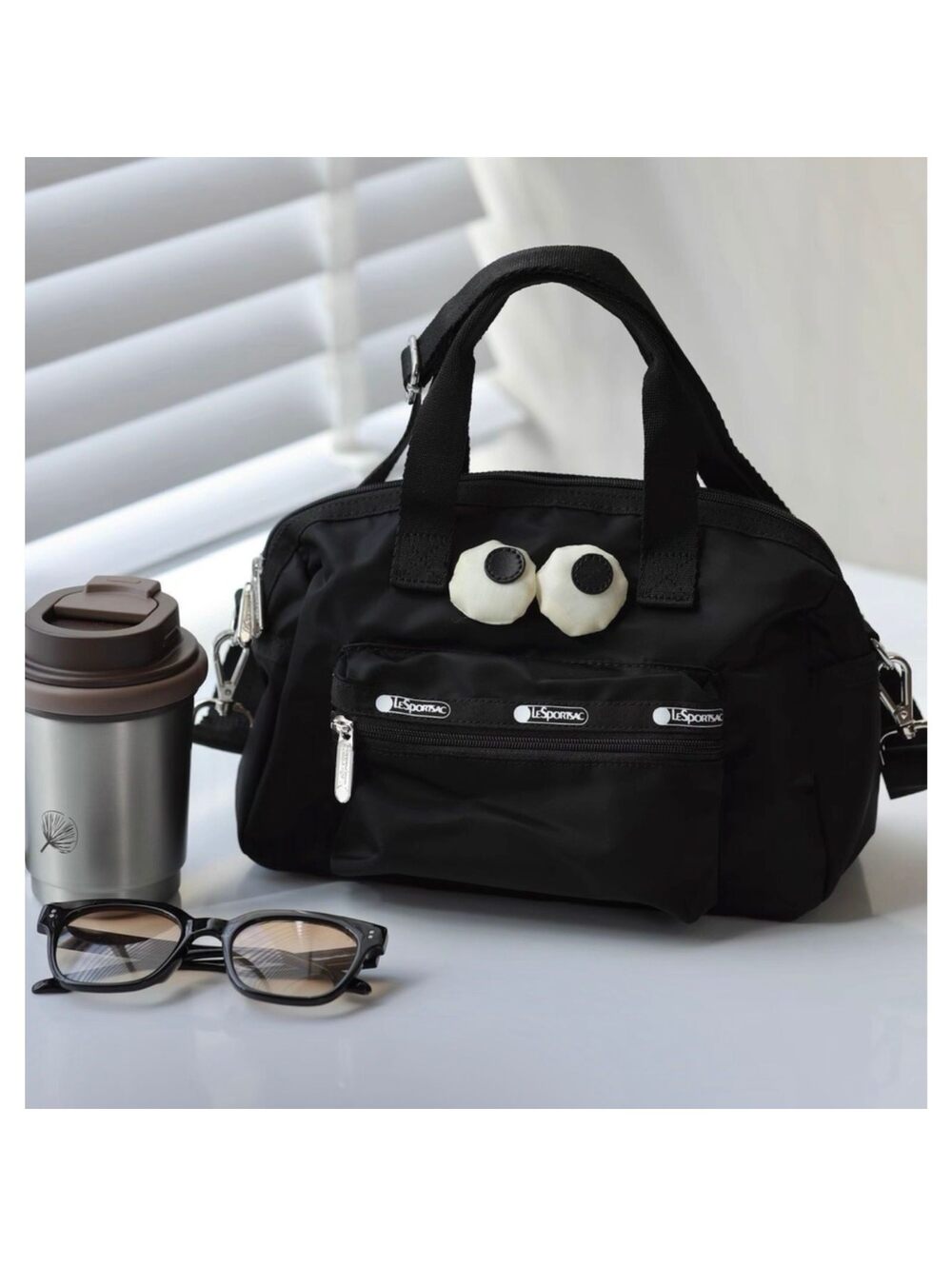 LeSportsac x Anya Hindmarch Eyes Black Crossbody Bucket Bag NWT